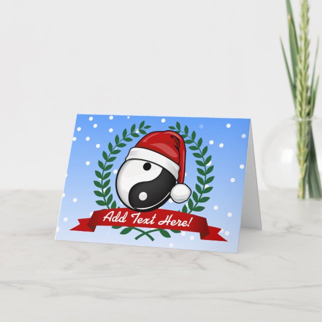 Yin Yang Symbol Holiday Card (Front)