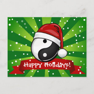 Yin Yang Symbol Holiday Postcard