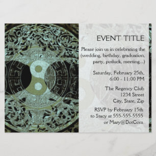 Yin Yang Symbol Mandala Invitation