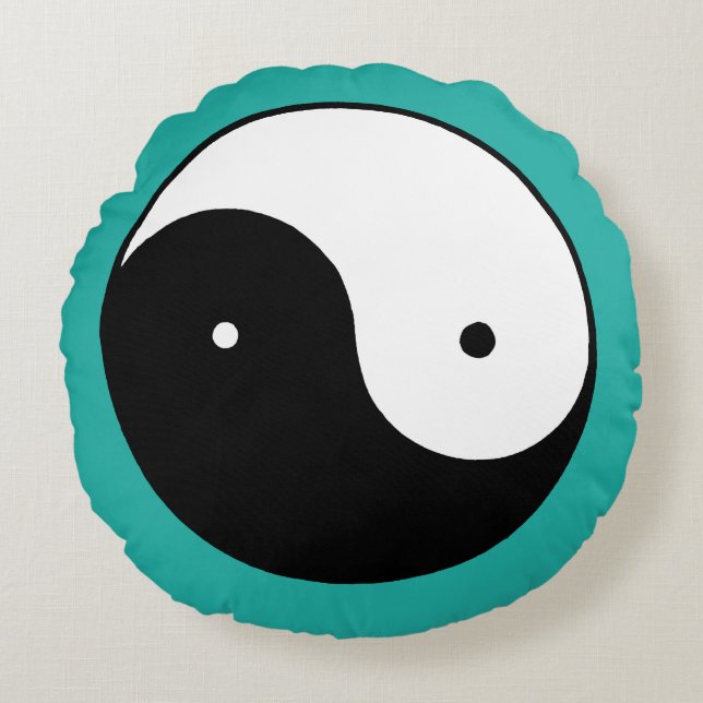 Yin Yang Symbol Round Cushion (Front)
