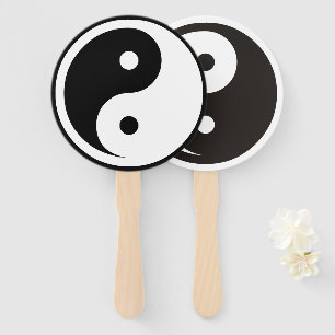 Yin Yang Symbol - solid tattoo design 1+2 Hand Fan