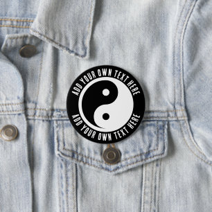 Yin Yang Symbol - solid tattoo design 2 7.5 Cm Round Badge
