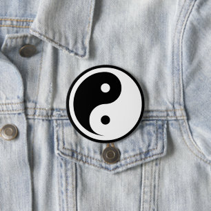 Yin Yang Symbol - solid tattoo design 2 7.5 Cm Round Badge
