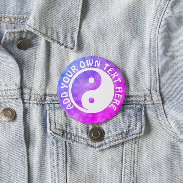 Yin Yang Symbol - solid tattoo design 2 7.5 Cm Round Badge (In Situ)