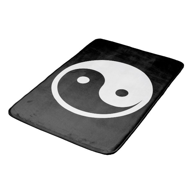 Yin Yang Symbol - solid tattoo design 2 Bath Mat (Angled)