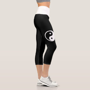 Yin Yang Symbol - solid tattoo design 2 Capri Leggings