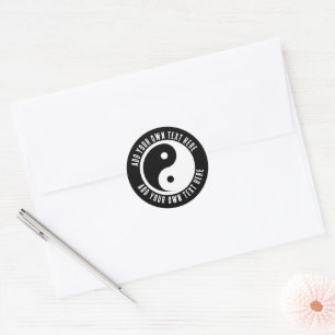 Yin Yang Symbol - solid tattoo design 2 Classic Round Sticker