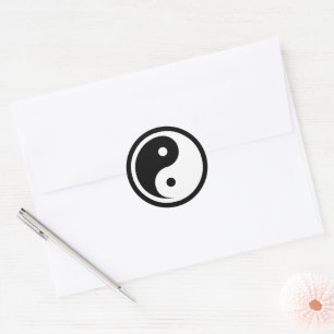 Yin Yang Symbol - solid tattoo design 2 Classic Round Sticker