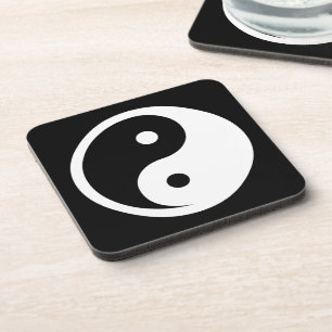 Yin Yang Symbol - solid tattoo design 2 Coaster