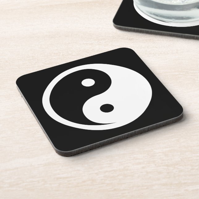 Yin Yang Symbol - solid tattoo design 2 Coaster (Left Side)