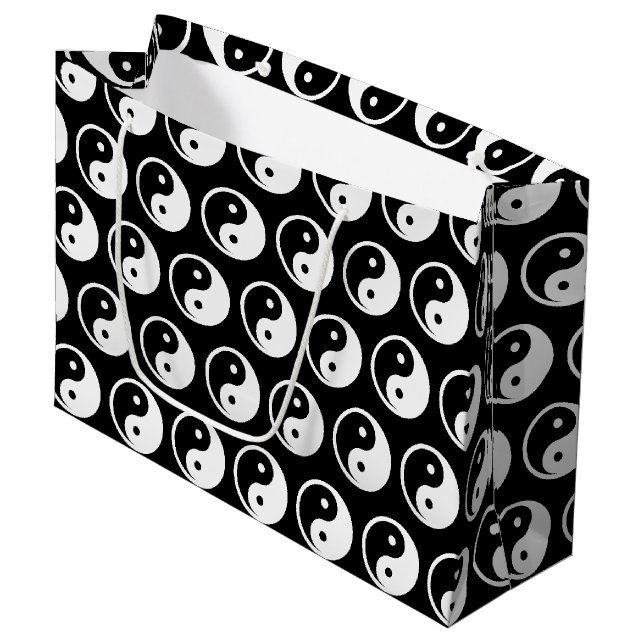 Yin Yang Symbol - solid tattoo design 2 Large Gift Bag (Front Angled)