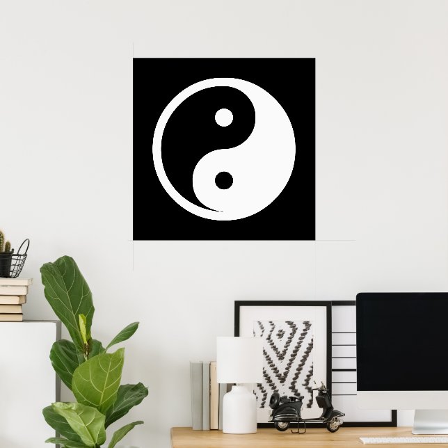 Yin Yang Symbol - solid tattoo design 2 Poster (Home Office)