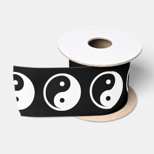 Yin Yang Symbol - solid tattoo design 2 Satin Ribbon