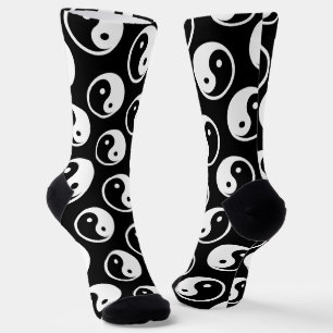 Yin Yang Symbol - solid tattoo design 2 Socks