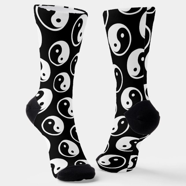 Yin Yang Symbol - solid tattoo design 2 Socks (Angled)