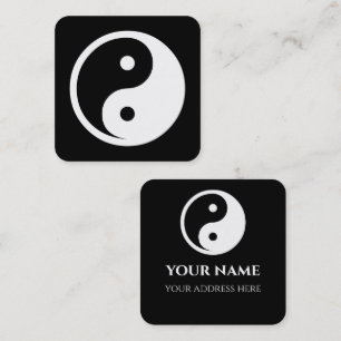 Yin Yang Symbol - solid tattoo design 2 Square Business Card