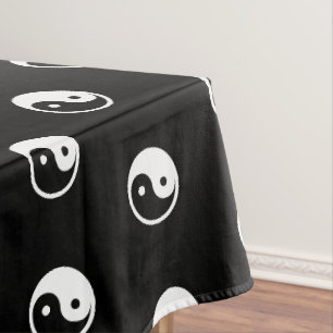 Yin Yang Symbol - solid tattoo design 2 Tablecloth