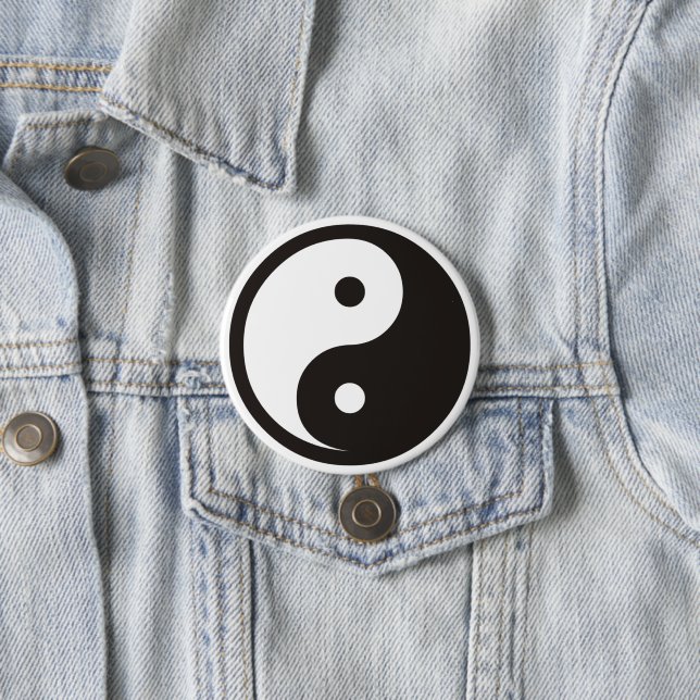 Yin Yang Symbol - solid tattoo design 7.5 Cm Round Badge (In Situ)