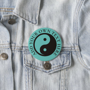 Yin Yang Symbol - solid tattoo design 7.5 Cm Round Badge