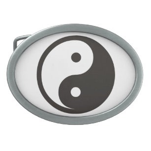 Yin Yang Symbol - solid tattoo design Belt Buckle