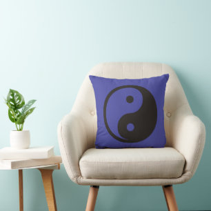 Yin Yang Symbol - solid tattoo design Cushion
