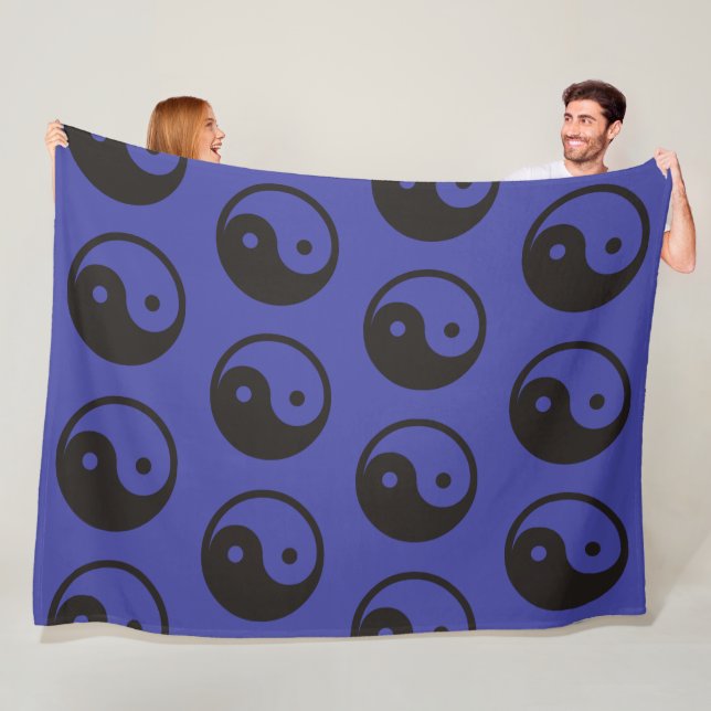 Yin Yang Symbol - solid tattoo design Fleece Blanket (In Situ)