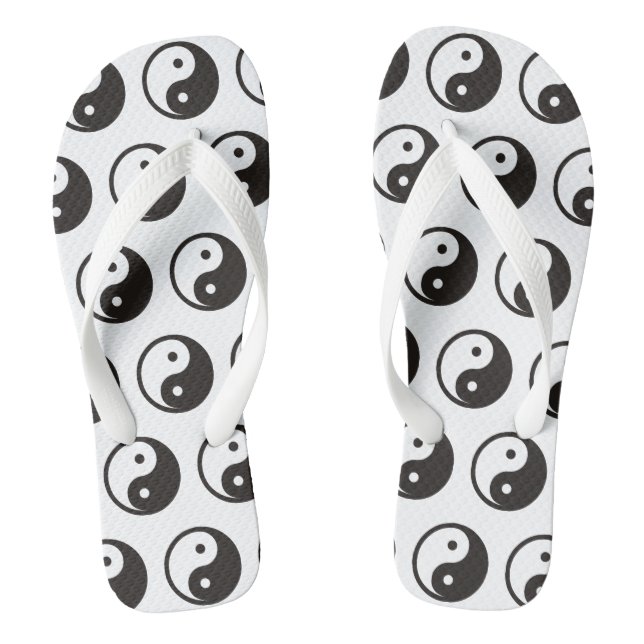 Yin Yang Symbol - solid tattoo design Jandals (Footbed)