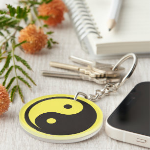 Yin Yang Symbol - solid tattoo design Key Ring