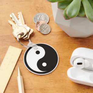 Yin Yang Symbol - solid tattoo design Key Ring