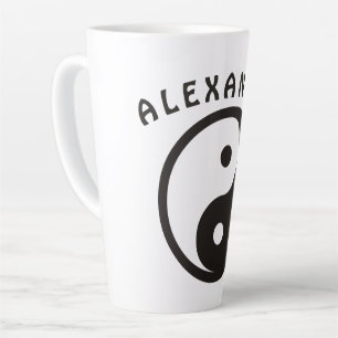 Yin Yang Symbol - solid tattoo design Latte Mug