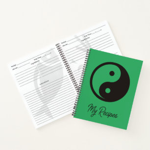 Yin Yang Symbol - solid tattoo design Notebook
