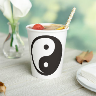 Yin Yang Symbol - solid tattoo design Paper Cups