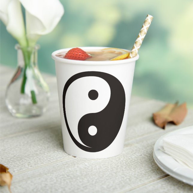 Yin Yang Symbol - solid tattoo design Paper Cups (Insitu)