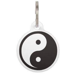 Yin Yang Symbol - solid tattoo design Pet Tag