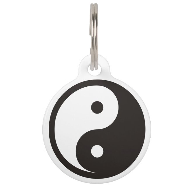 Yin Yang Symbol - solid tattoo design Pet Tag (Front)