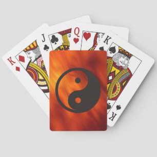 Yin Yang Symbol - solid tattoo design Playing Cards