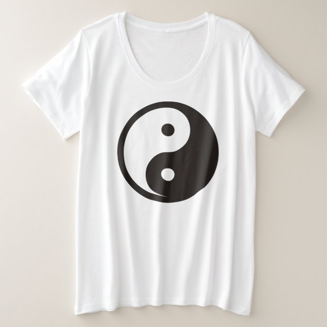 Yin Yang Symbol - solid tattoo design Plus Size T-Shirt (Design Front)
