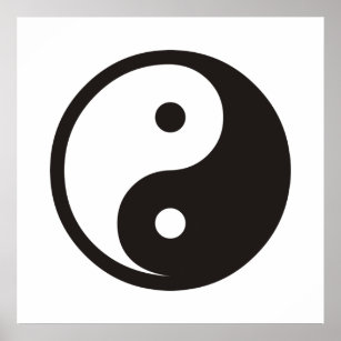 Yin Yang Symbol - solid tattoo design Poster
