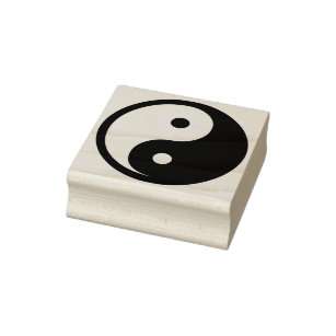 Yin Yang Symbol - solid tattoo design Rubber Stamp