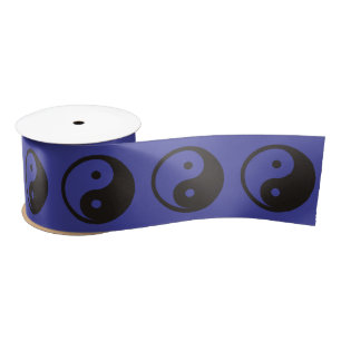 Yin Yang Symbol - solid tattoo design Satin Ribbon