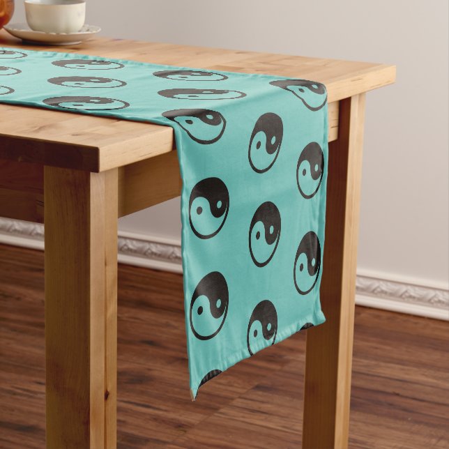 Yin Yang Symbol - solid tattoo design Short Table Runner (In Situ)