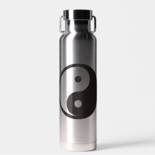 Yin Yang Symbol - solid tattoo design Water Bottle