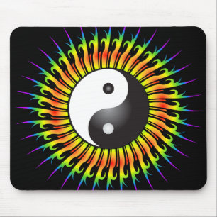 Yin Yang Symbol & Spiral Design: Mousepad
