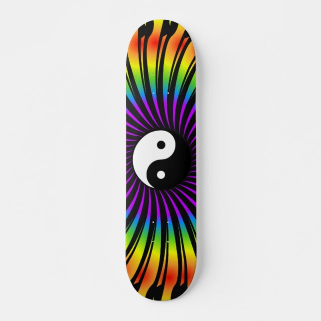 Yin Yang Symbol & Spiral Design: Skateboard (Front)