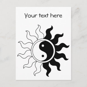 Yin Yang symbol sun Postcard