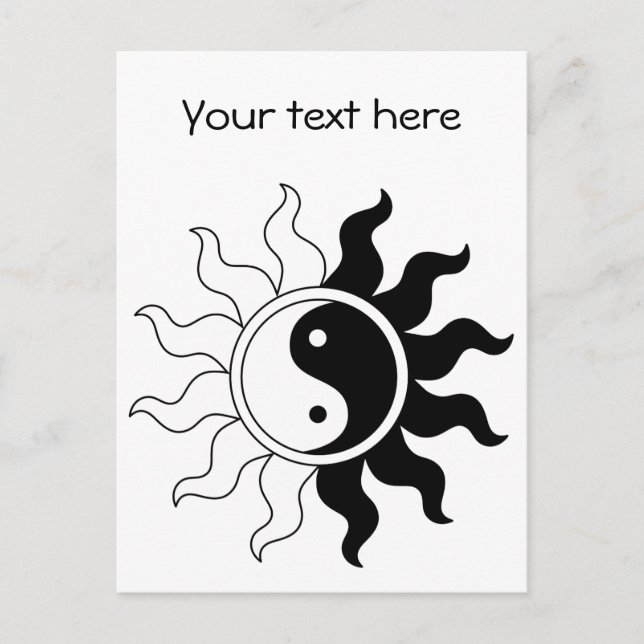 Yin Yang symbol sun Postcard (Front)
