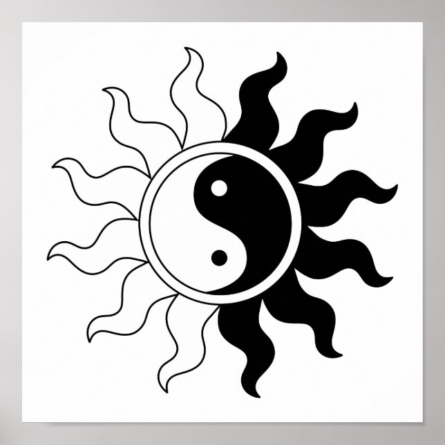 Yin Yang symbol sun Poster (Front)