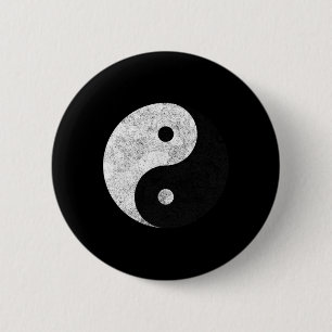 Yin Yang Symbol Tao Taijitu Yoga Peace Love 6 Cm Round Badge