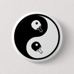 Yin Yang Table Tennis 6 Cm Round Badge