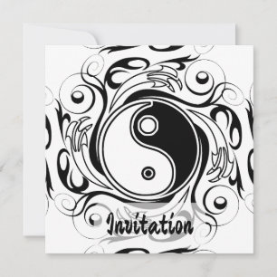 Yin Yang Tattoo Ornamental Style Invitation